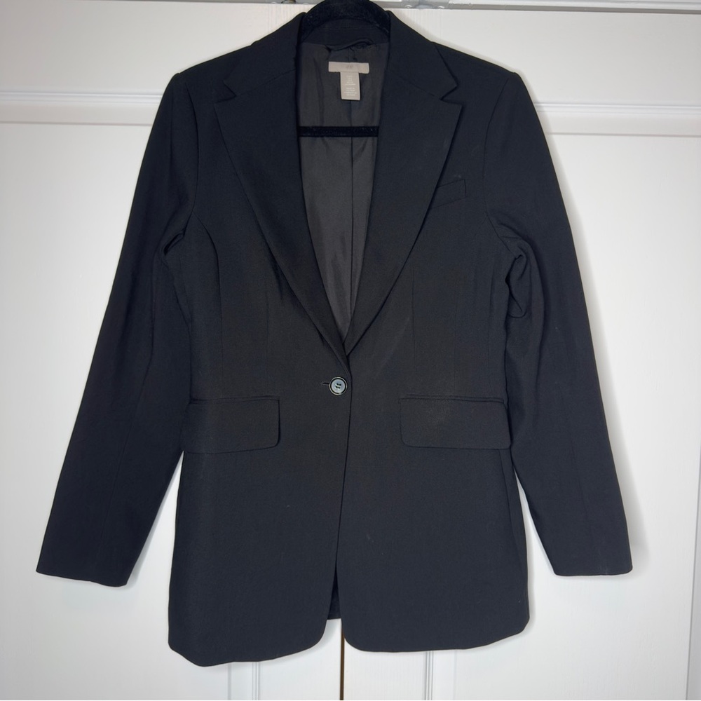 H&M Elegant Women’s Button Down Long Sleeve Black Blazer Size Small‎